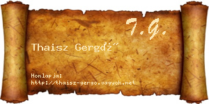 Thaisz Gergő névjegykártya